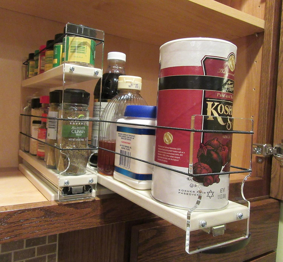 Combo 2 Tier Spice Rack Drawer and Storage Organizer Drawer L791