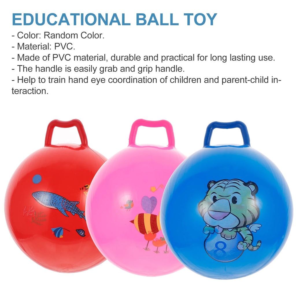 3Pcs Inflatable Hopper Balls with Handle U8524