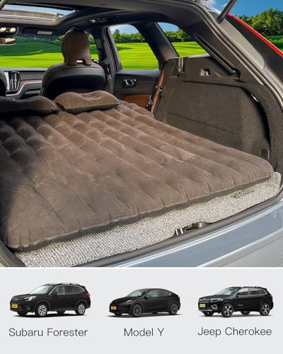Black Thickened Flocking & PVC Car Air Mattress with Electric Air Pump B611