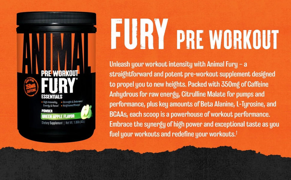 Green Apple Pre Workout Powder Supplement, 30 Servings P256