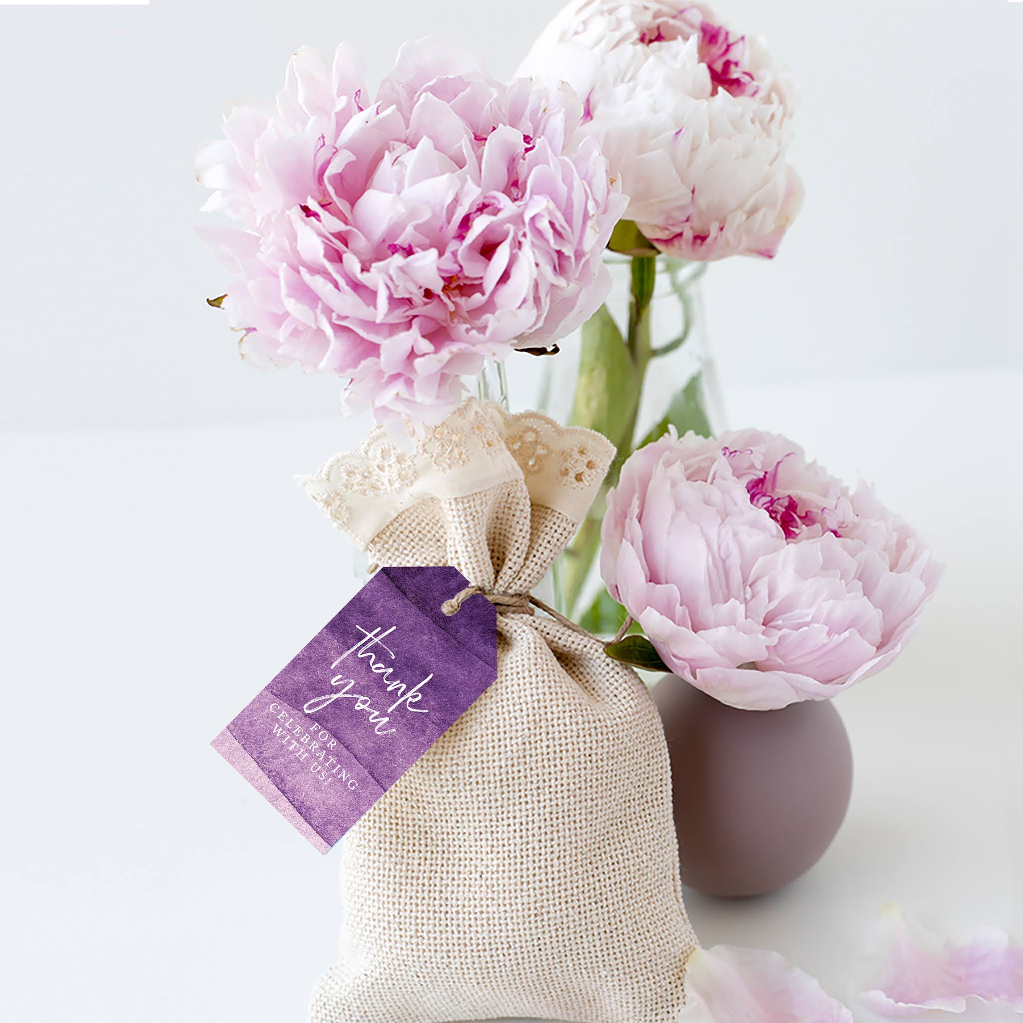 Purple Watercolor Cardstock Gift Tags with Bakers Twine, 100-Pk I81585
