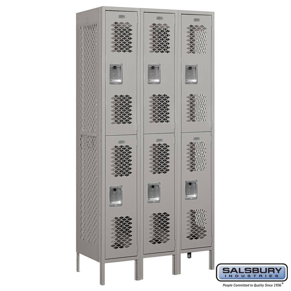 12x22 Wide Double Tier Vented Metal Locker O262669