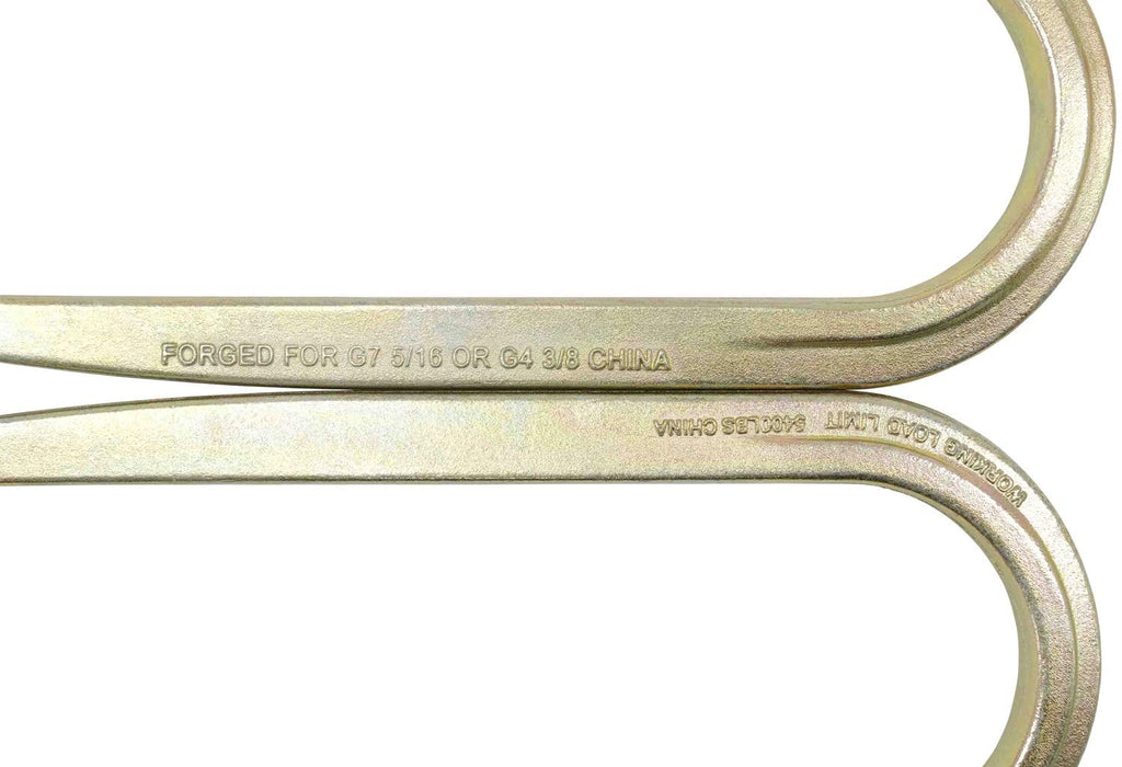 5/16" G70 V-Chain Bridle with 15" Large J Hooks, T-Hook & J-Hook with Grab Hooks 2' Legs Pack of 2 M85830