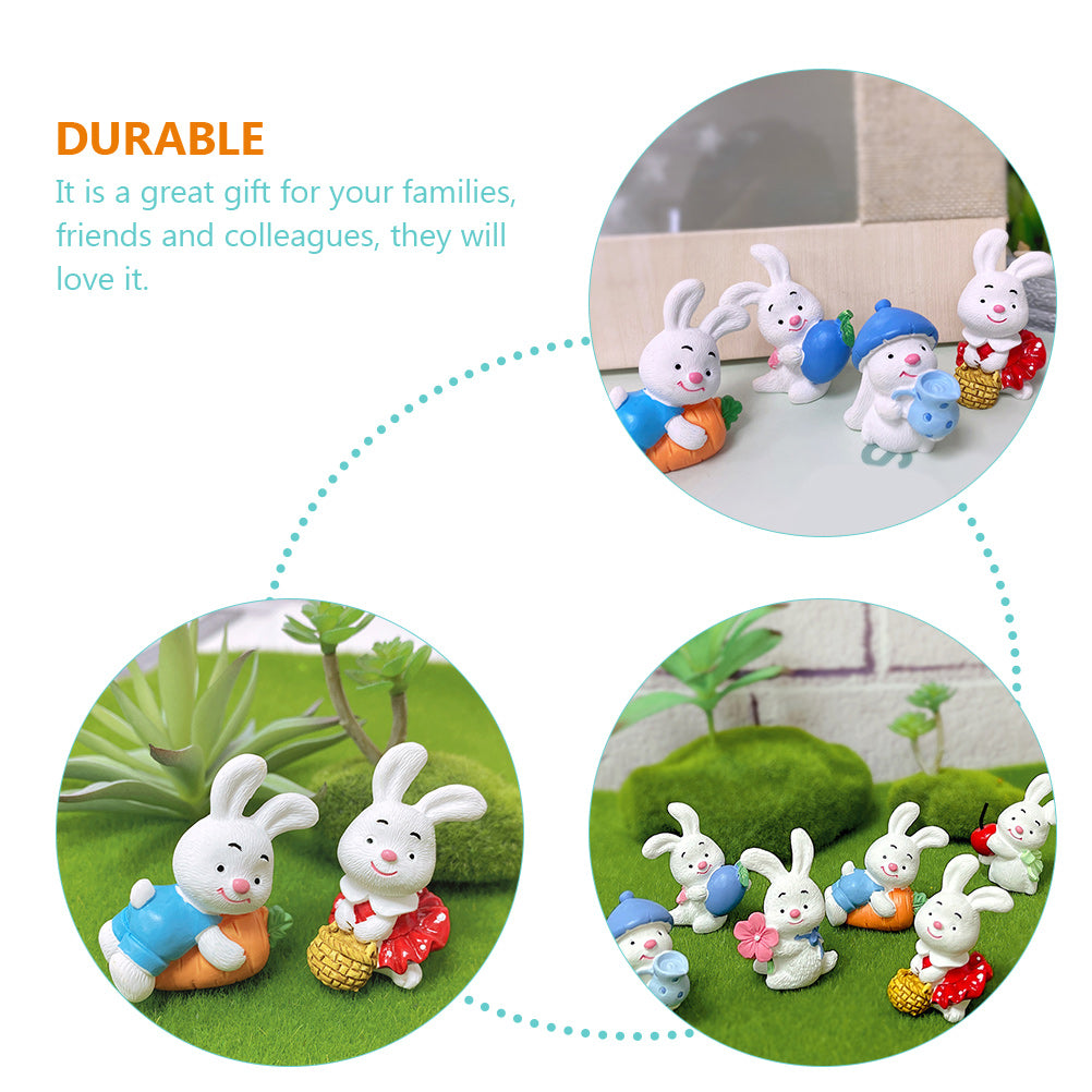 12 Pcs Resin Rabbit Ornament Mini Dollhouse Accessories J893