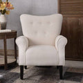 Cream 100% Linen Tufted Armchair J902069