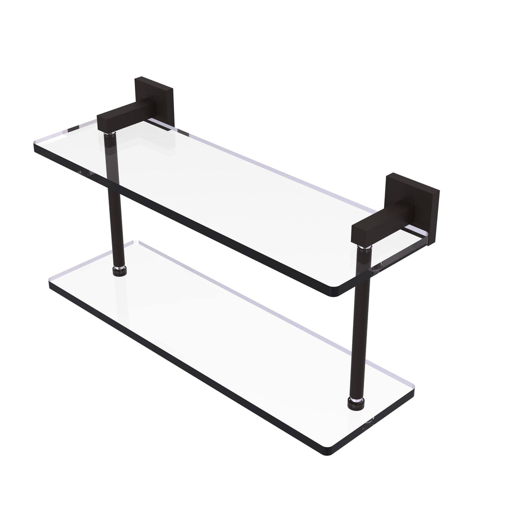Polished Chrome Two Tiered Glass Shelf R473749