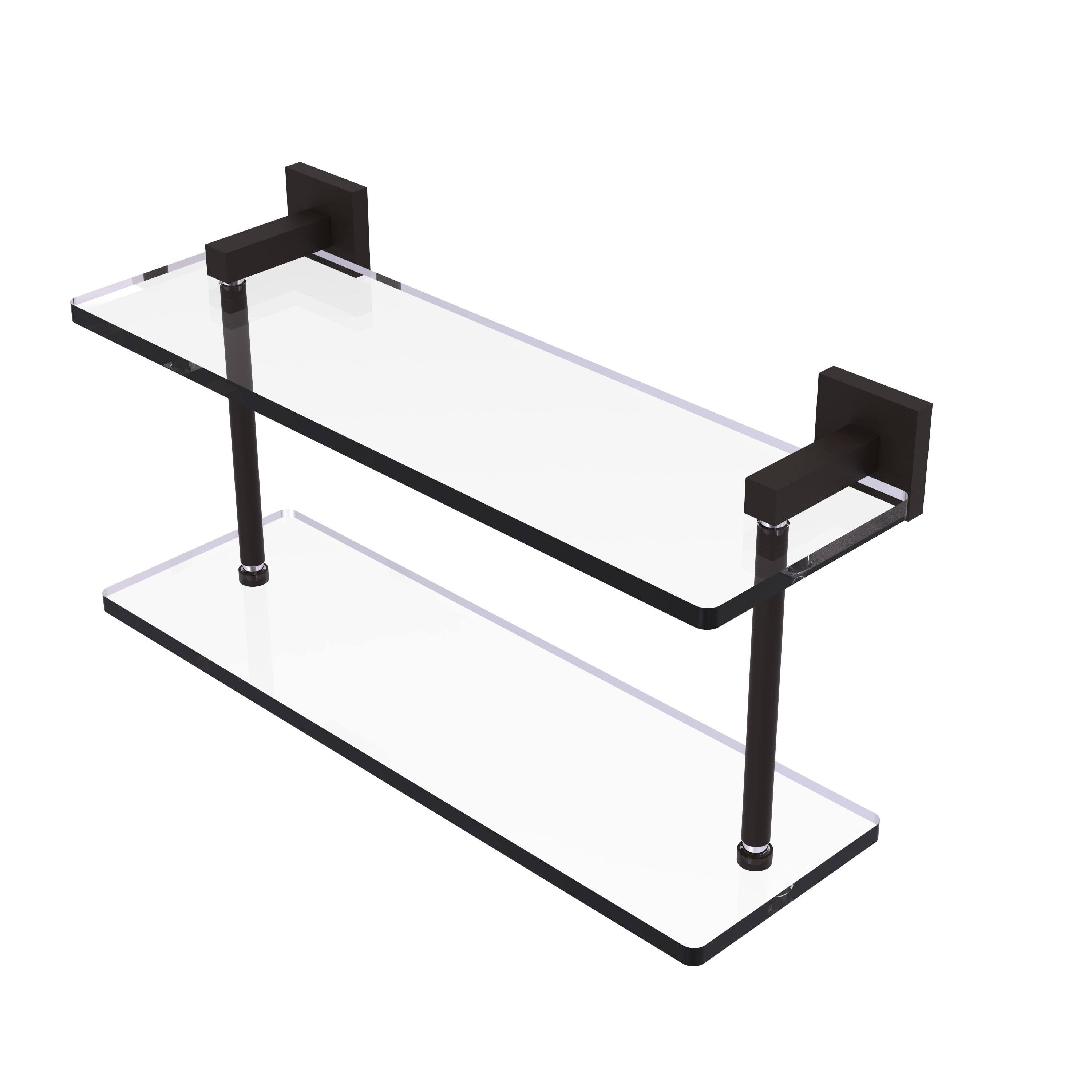 Polished Chrome Two Tiered Glass Shelf R473749