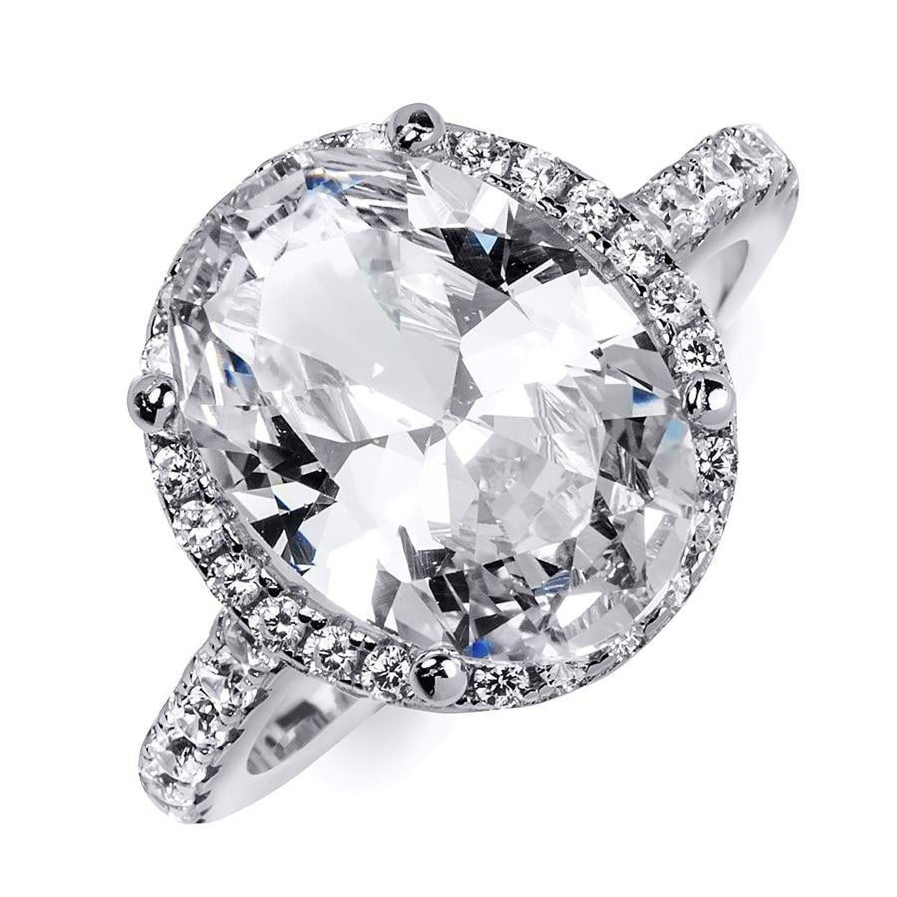 Oval Cut Halo Promise Engagement Ring Sterling Silver S9732
