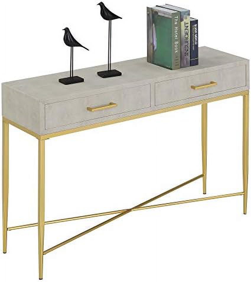 White Scallop Console Table B46156