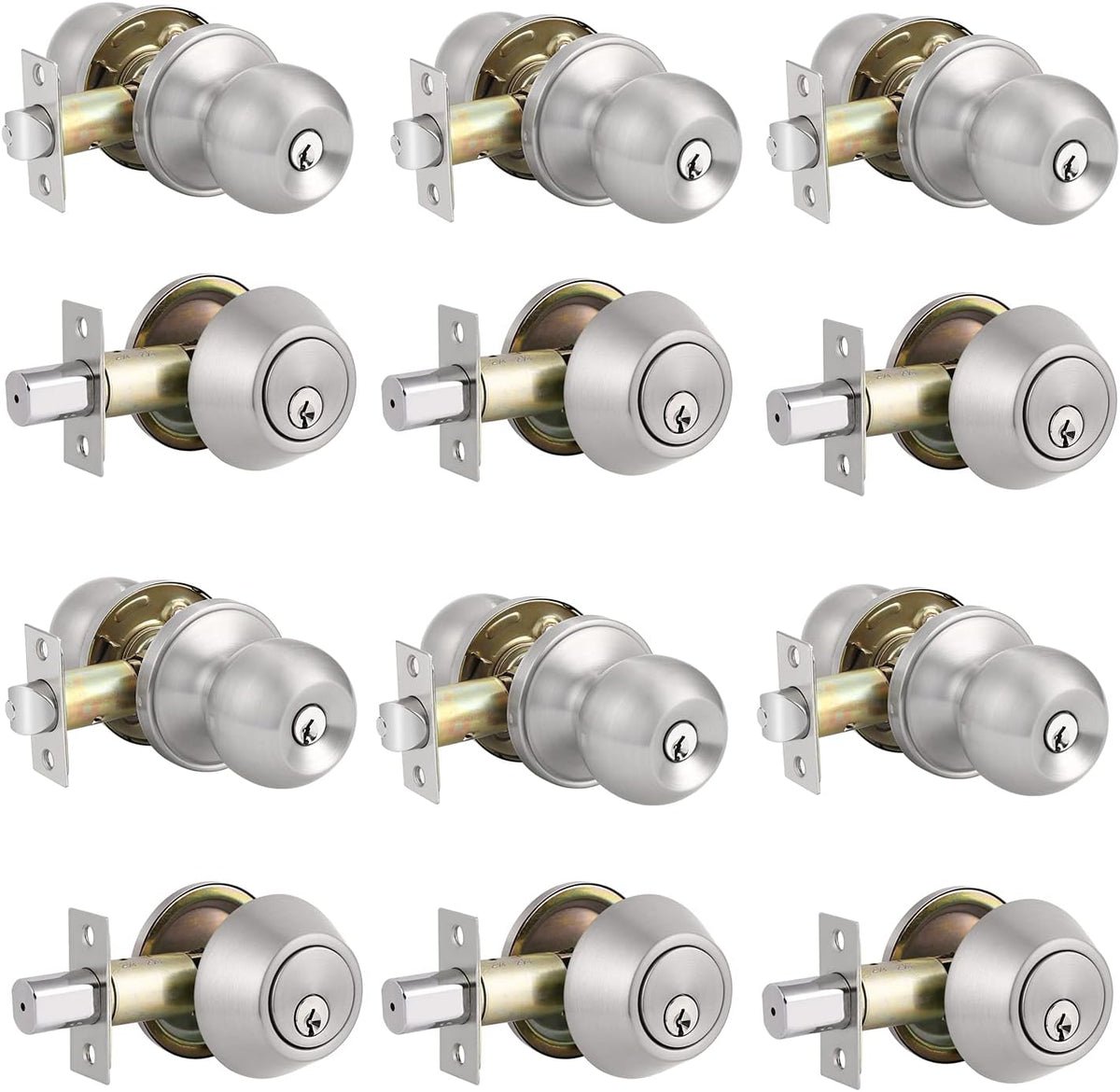 Front Door Handleset with Single Cylinder Deadbolt in Satin Nickel Finish L76321