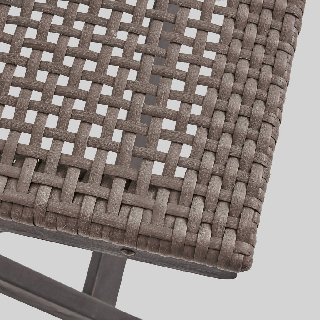 2pk Acacia Wood Foldable Patio Bistro Chairs Gray D594