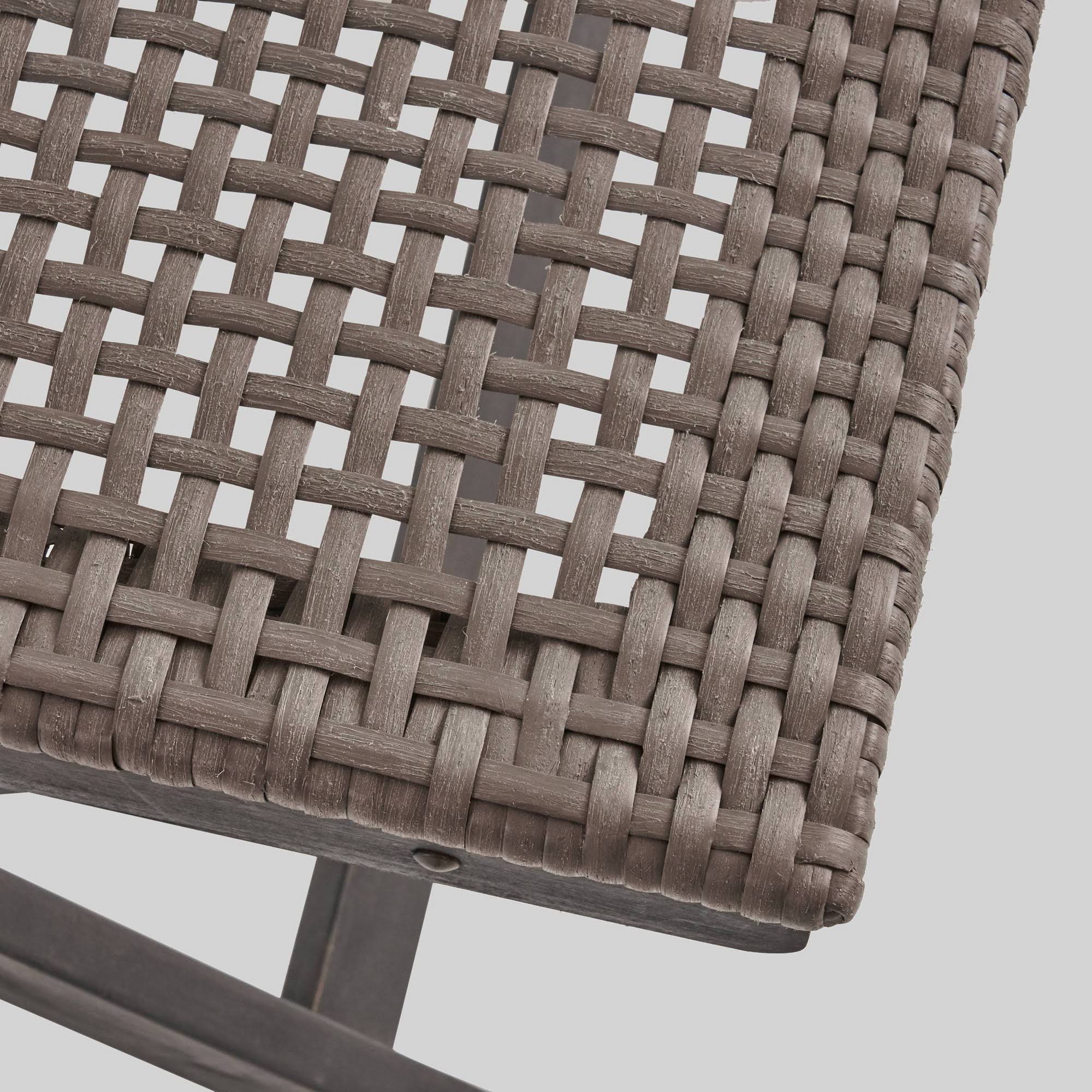 2pk Acacia Wood Foldable Patio Bistro Chairs Gray D594
