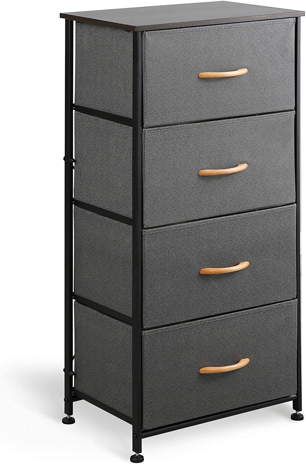 Black/Rustic Brown 4 Drawer Fabric Dresser H586703