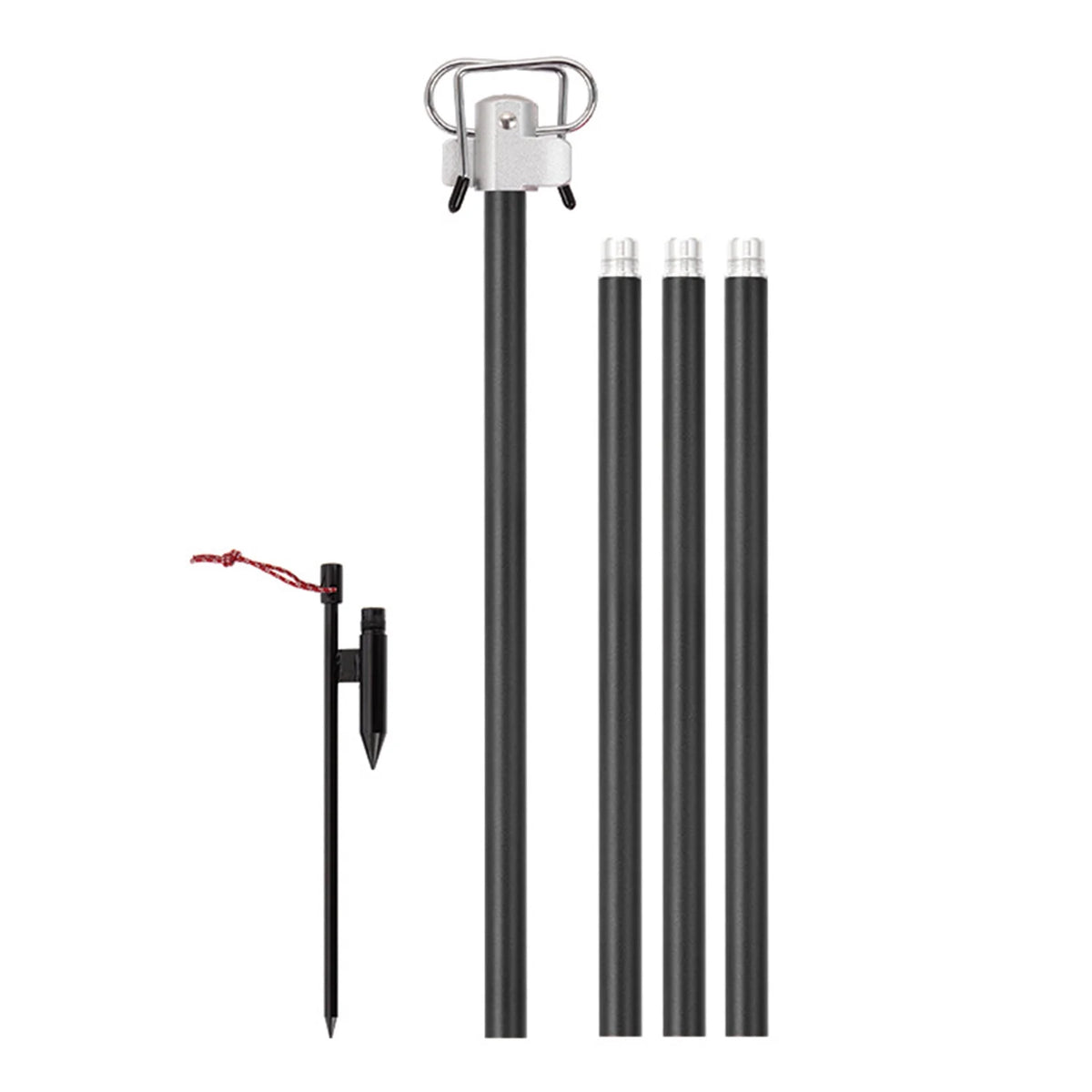 Portable Camping Folding Lamp Pole Lightweight Collapsible Aluminum Lantern Stand Light Hanger Holder Stick M364