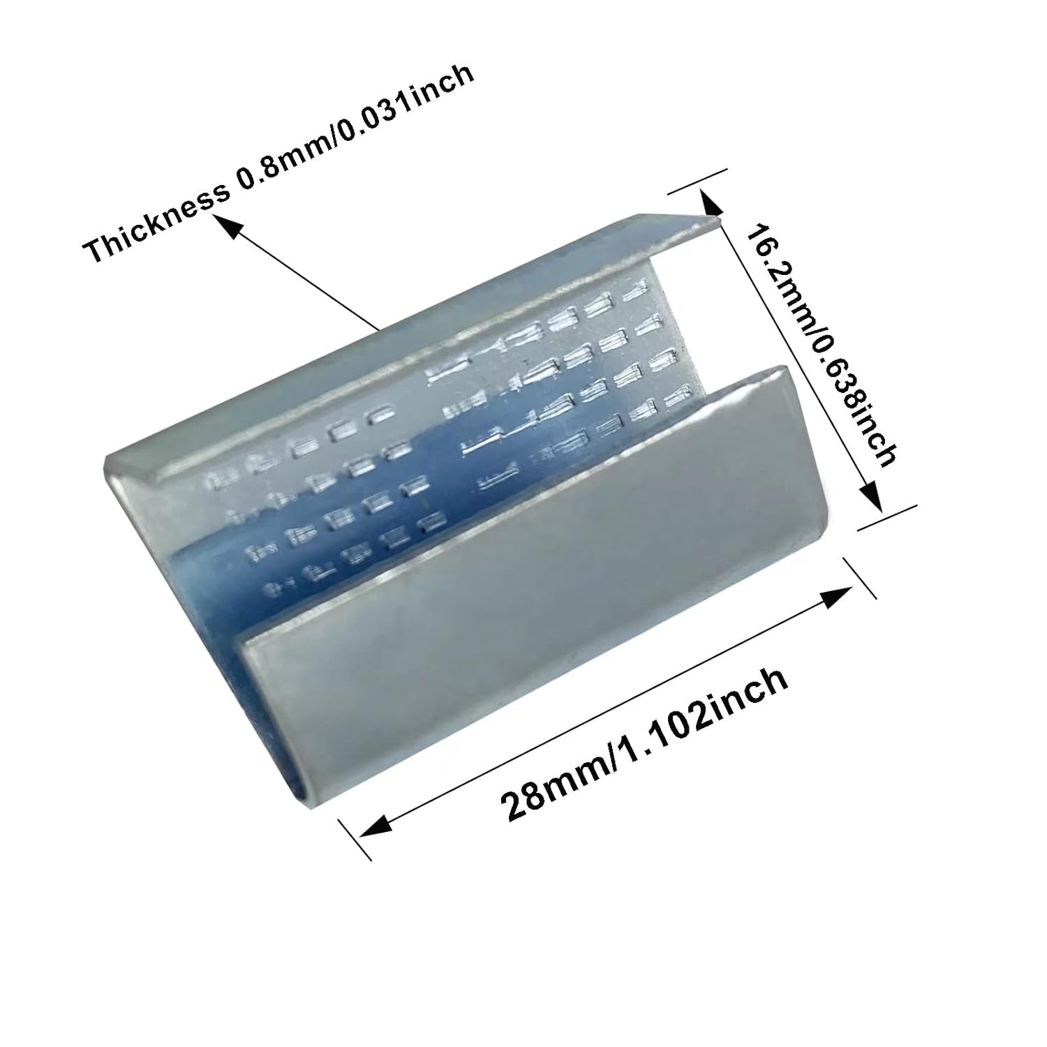 Open Serrated Seals for 5/8" Strap Width Polyester Strapping, Plastic Strapping Clips, Pack of 500 X929312