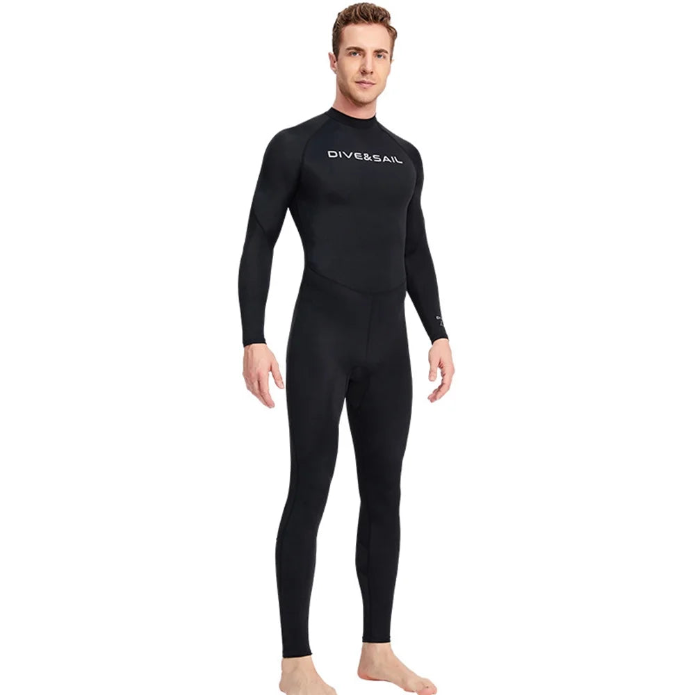 Men One Piece Swimsuit Long Sleeve Surf Suit D890