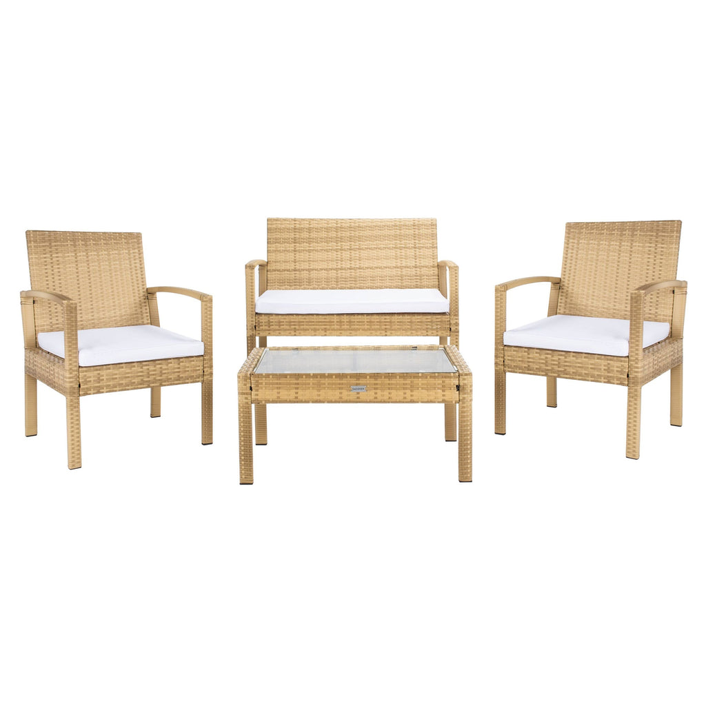 4 Piece Grey Brown White Patio Set P2846