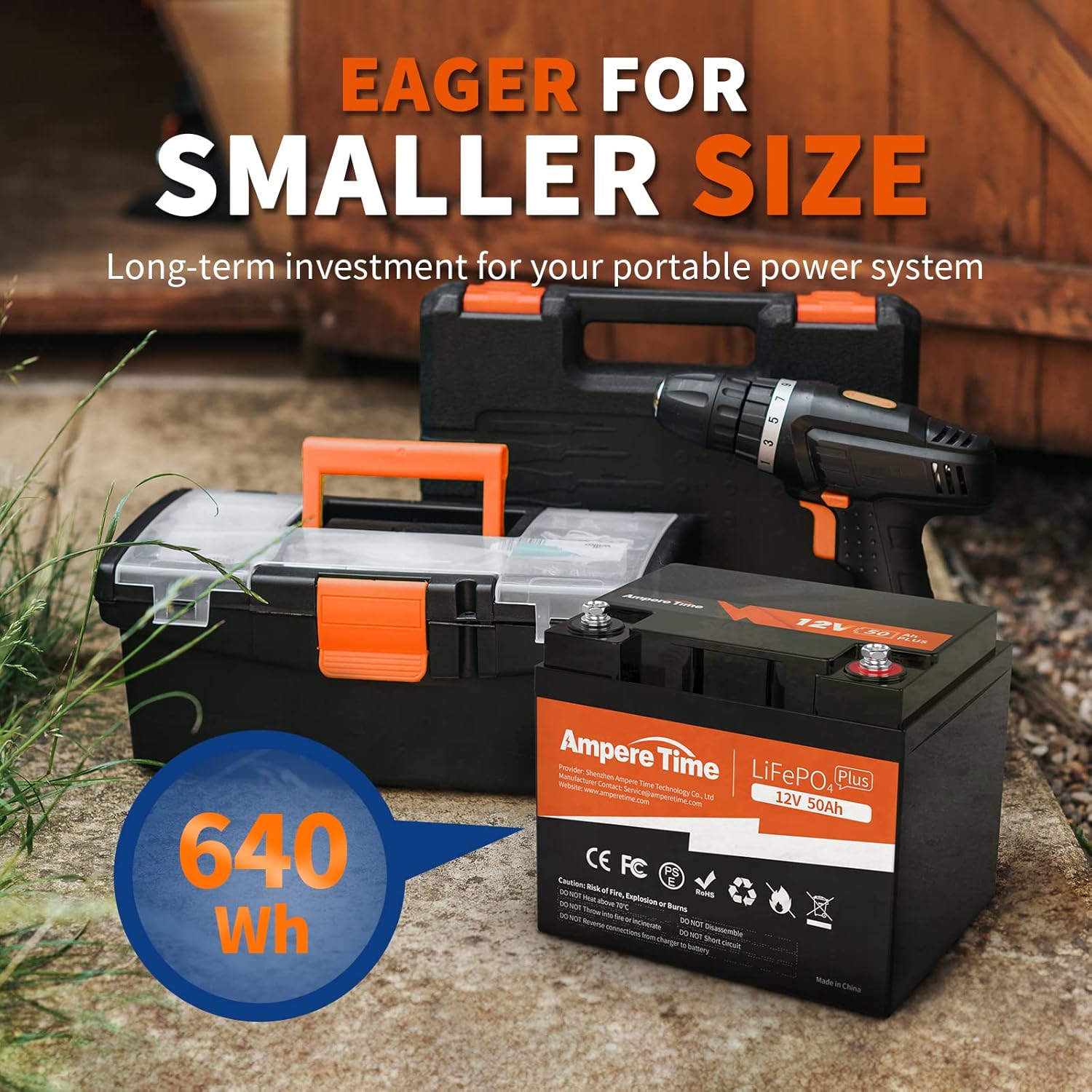 12V 50Ah LiFePO4 Battery with 14.6V 10A Charger G238182