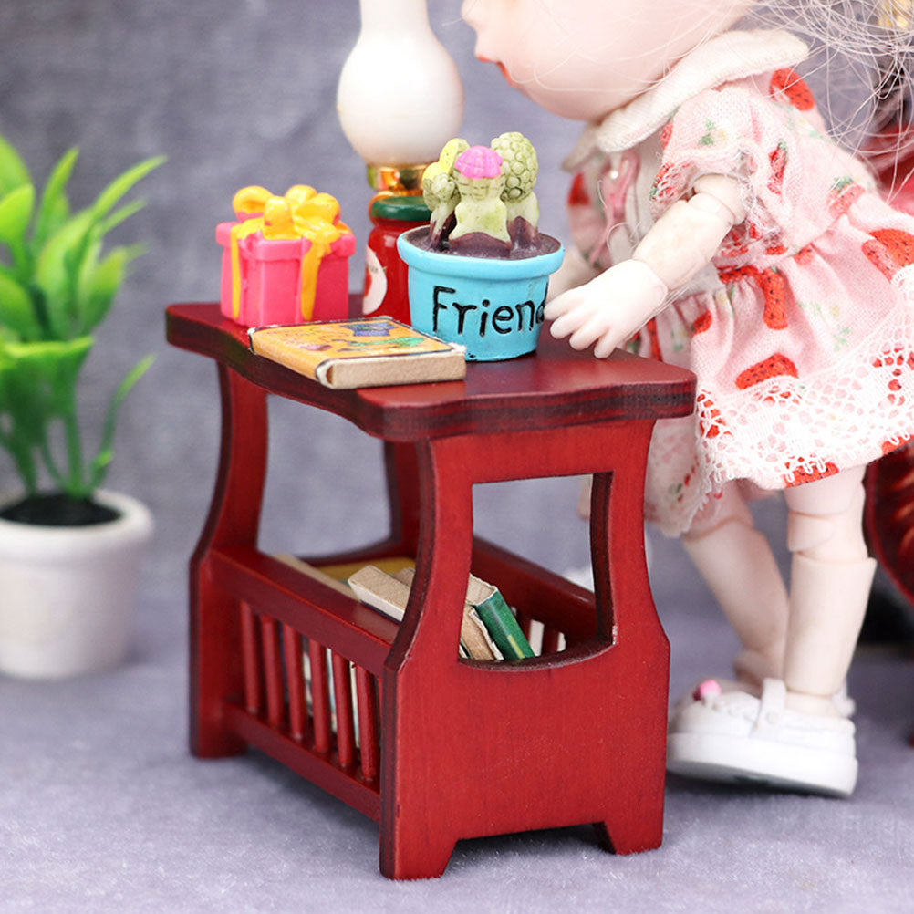 Red Wooden Dollhouse Coffee Table W970