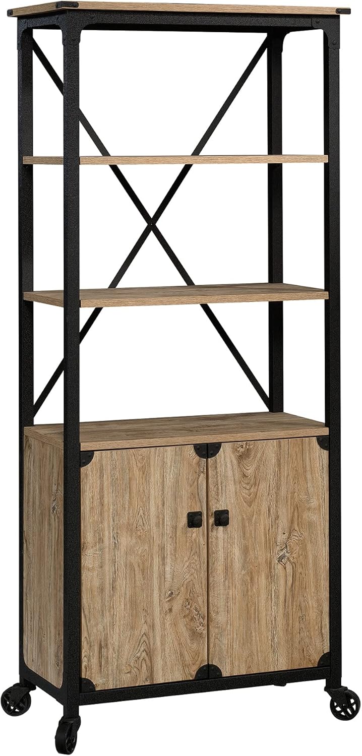 Bookcase with Doors, Carbon Oak Finish R714