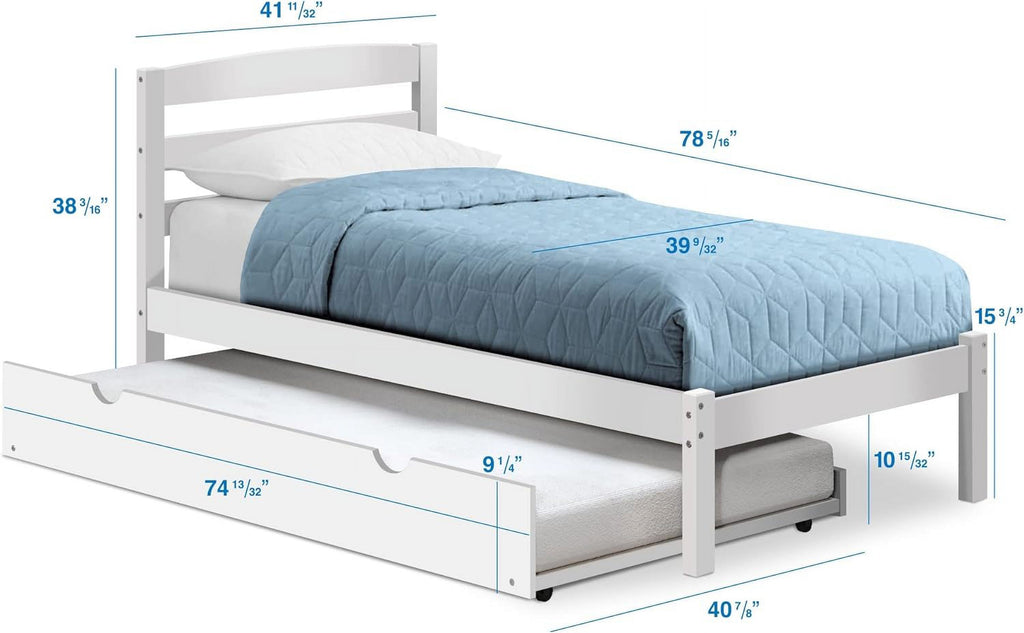 White Pine Wood Trundle Bed D99531