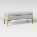 Beige Brass Leg Bench H30527