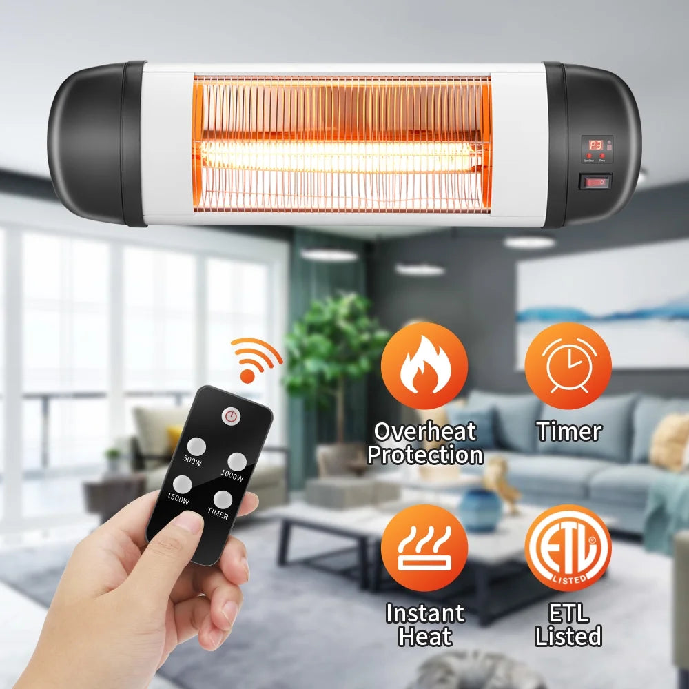 Wall Mounted Electric Infrared Heater with Remote Control I638
