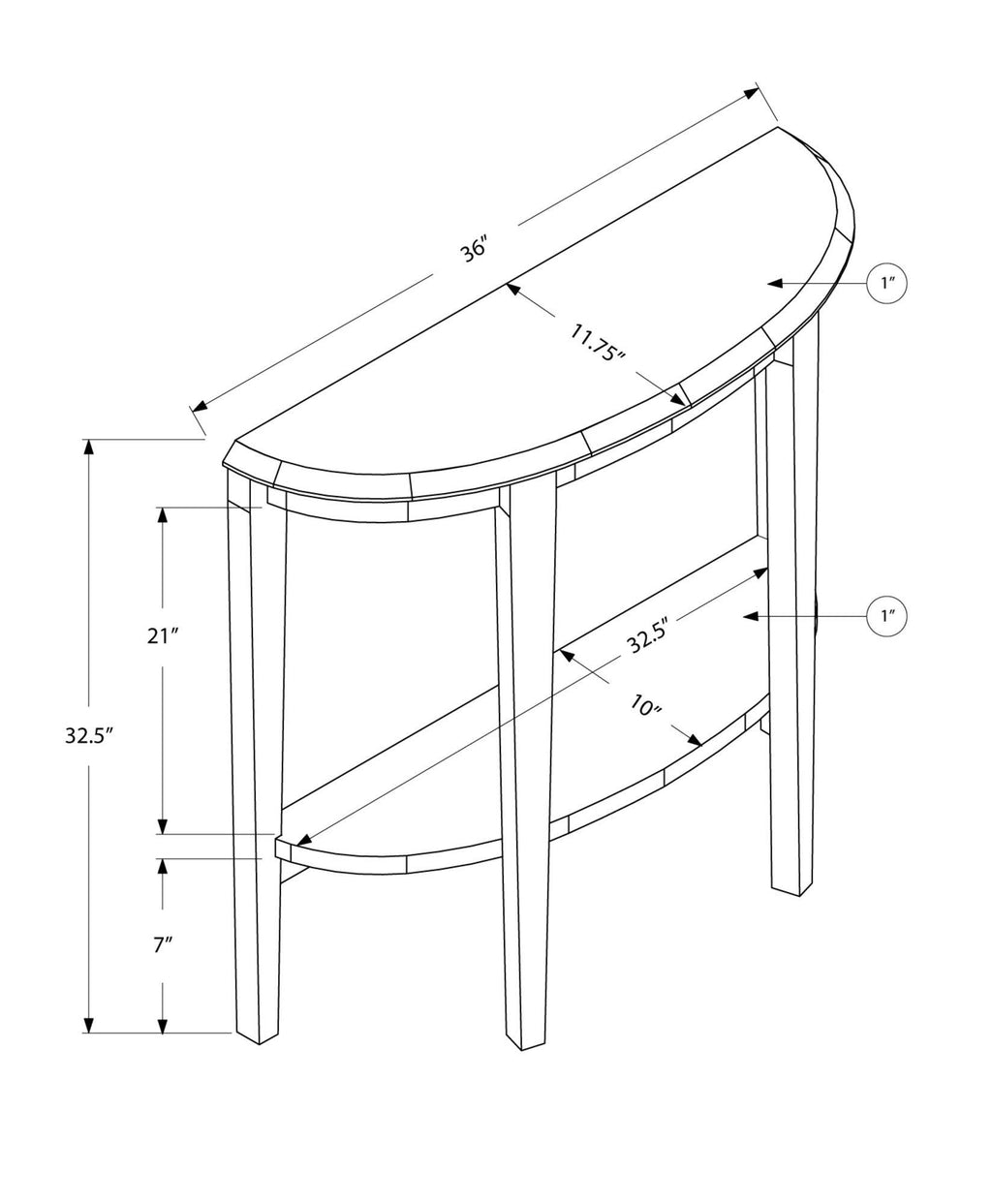 Cappuccino Particle Board Accent Table F62426