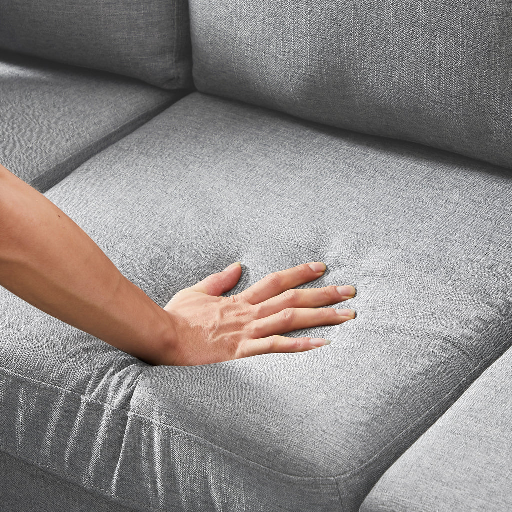 Light Grey L Shape Sectional Sofa with 2 Pillows F625263