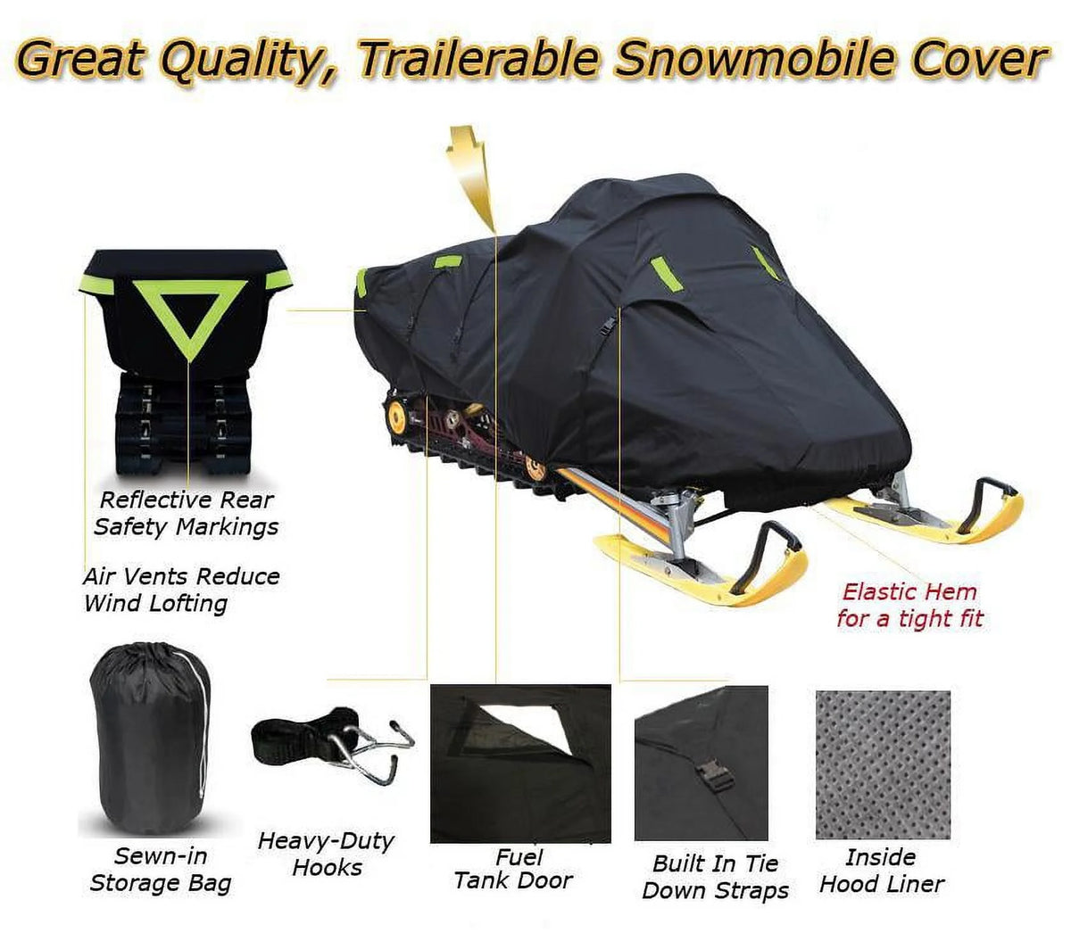 Trailerable 600 Denier Snowmobile Cover V7967