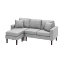 Light Grey L Shape Sectional Sofa with 2 Pillows F625263