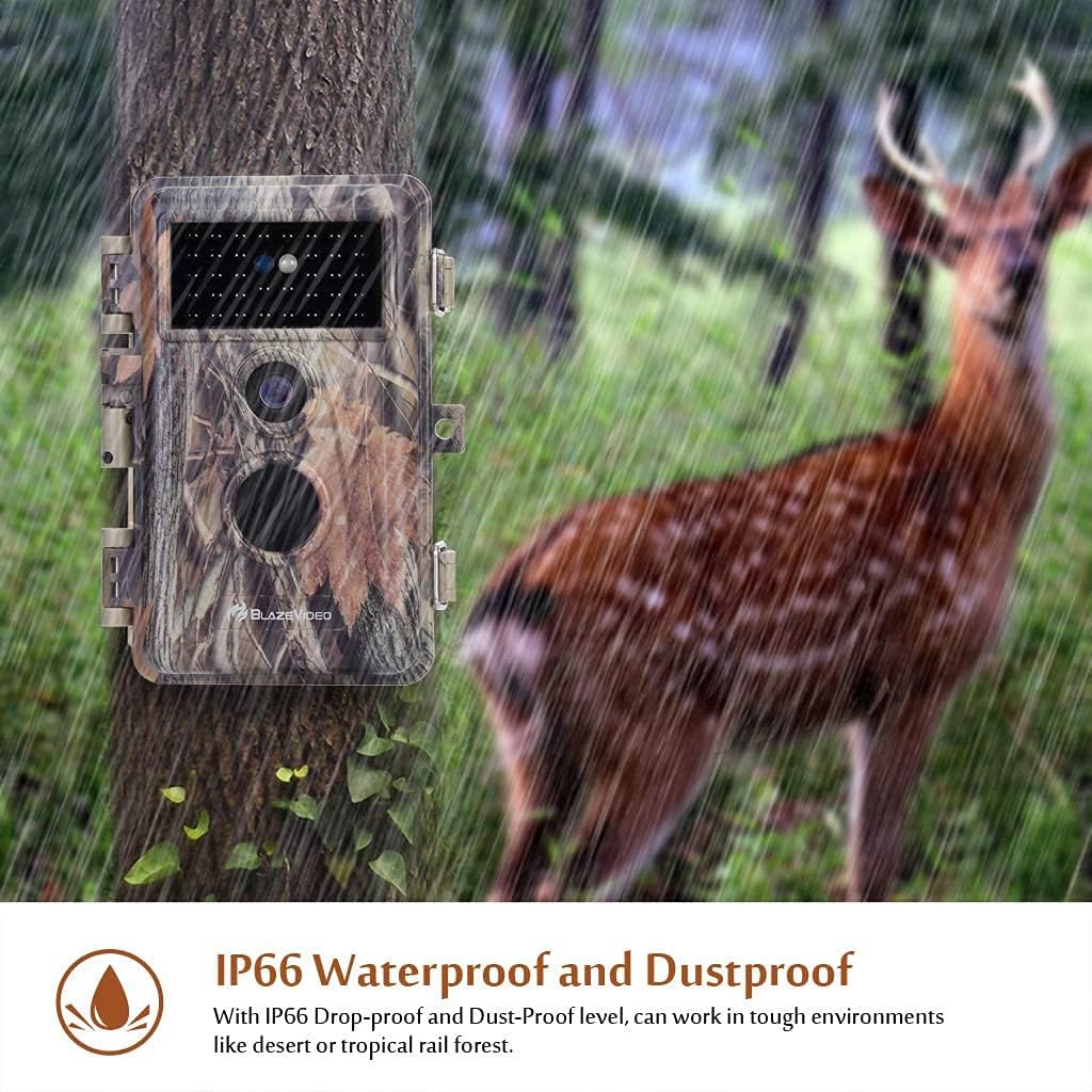 Deer Camera with Night Vision 24MP HD 1296P H.264 MP4 Video No Glow IR Motion Sensor Activated IP66 Waterproof K247552