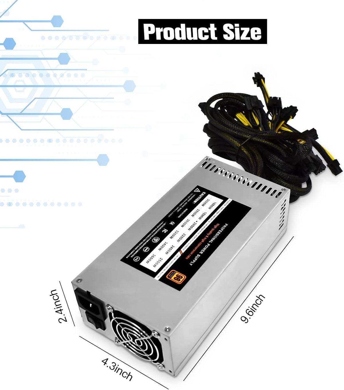 2000-2500W 2U Single Channel Mining PSU H466983