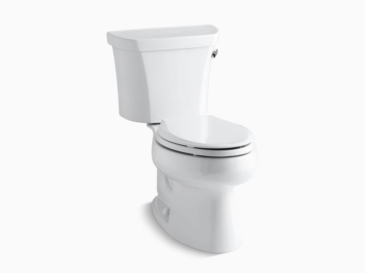 White Two-Piece Elongated Toilet with Right-Hand Trip Lever I6889