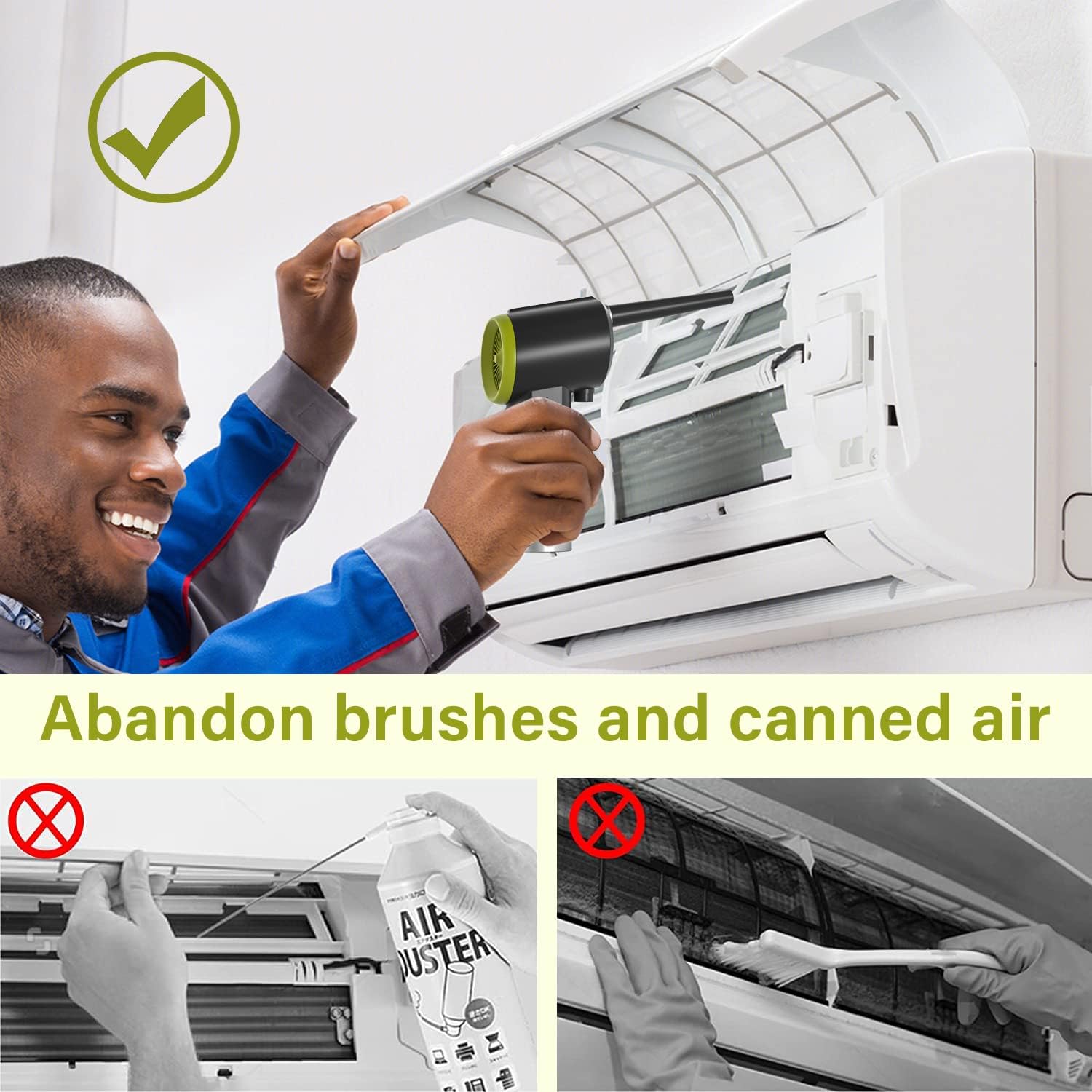 Cordless Air Duster Blower Vacuum 2 in 1, 77000 RPM Motor, 10000 PA Suction F897