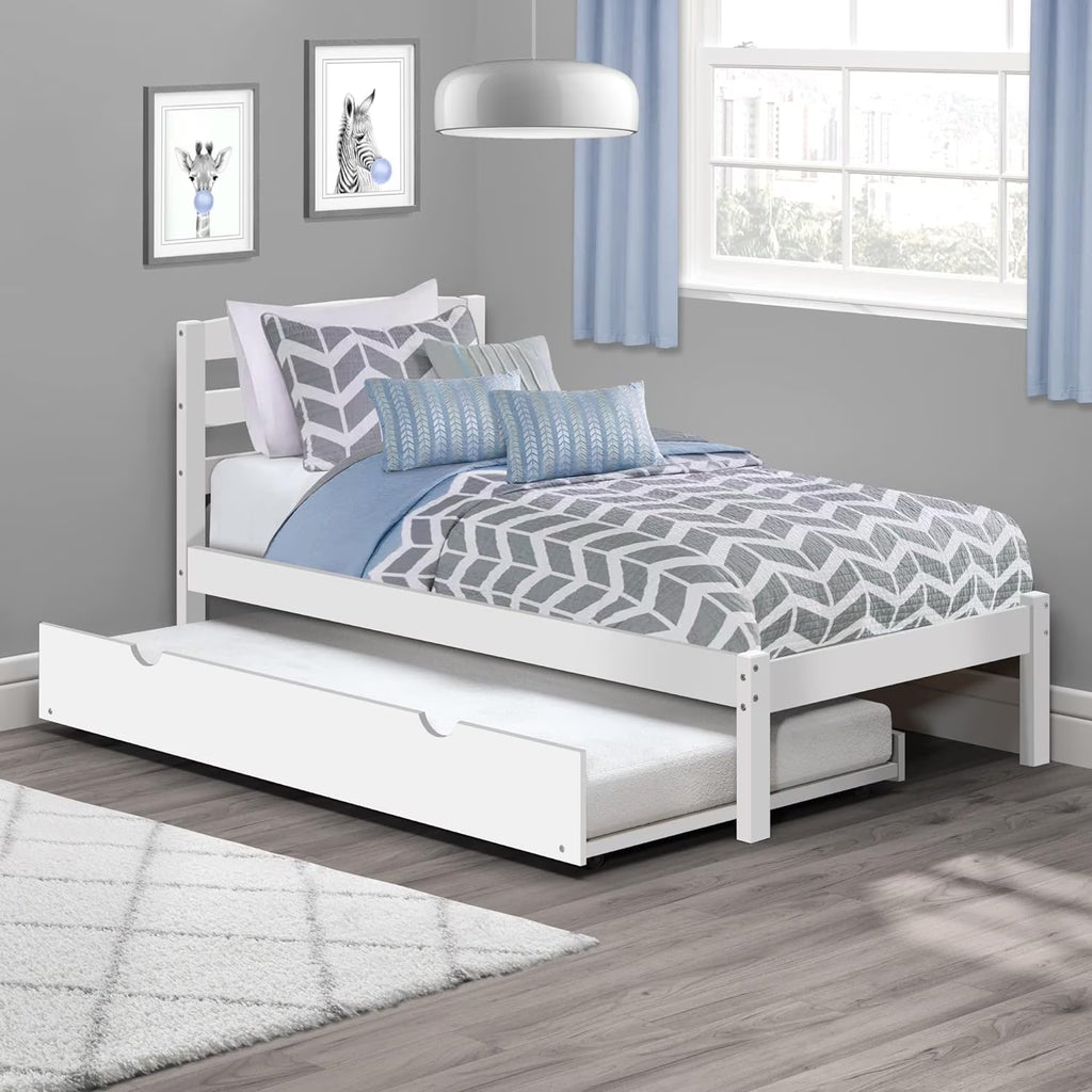 White Pine Wood Trundle Bed D99531