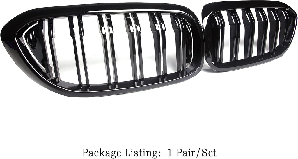 ABS Gloss Black Front Kidney Grille Grill Pack of 2 Z2780