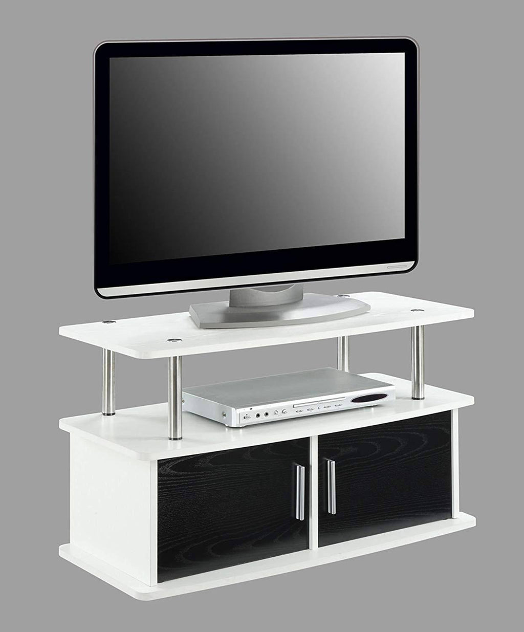 White 2 Door TV Stand with Cabinets U5462