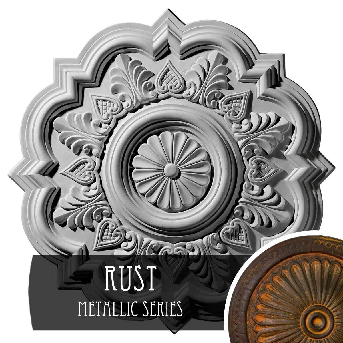 20 1/4x22OD x 1 1/2x22P Ceiling Medallion Hand-Painted Rust T80767