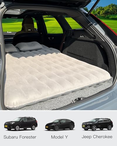 Black Thickened Flocking & PVC Car Air Mattress with Electric Air Pump B611