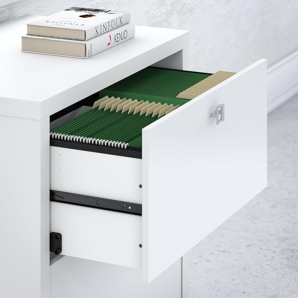 Pure White Lateral File Cabinet D1475