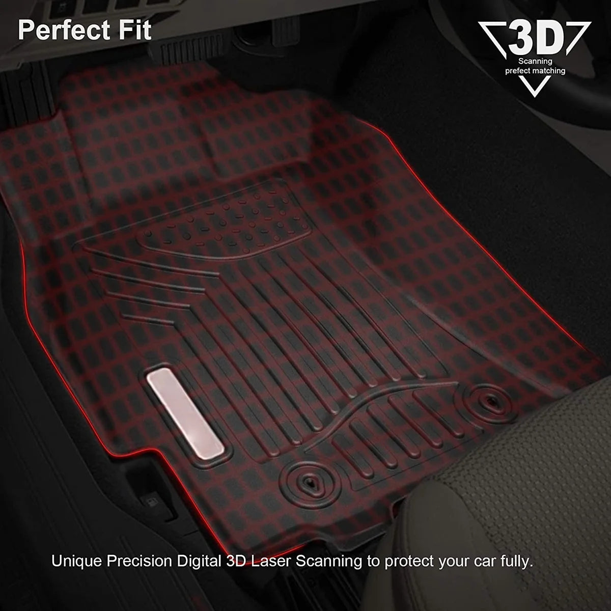3 Piece TPE Rubber Floor Mats for Subaru Outback & Legacy Full Set All-Weather I100
