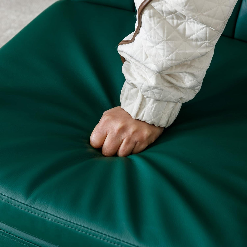 Blackish Green PU Leather Accent Chair with Solid Wood Frame O6825
