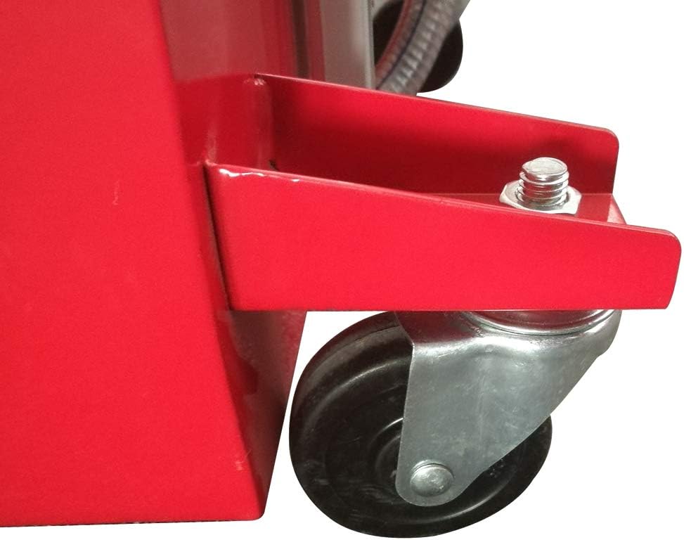 Red 20 Gallon Oil Drain Pan with Pump and 8' Hose O5549