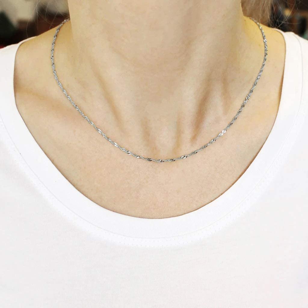 16 Inch Diamond Cut Rope Link Necklace Z58609
