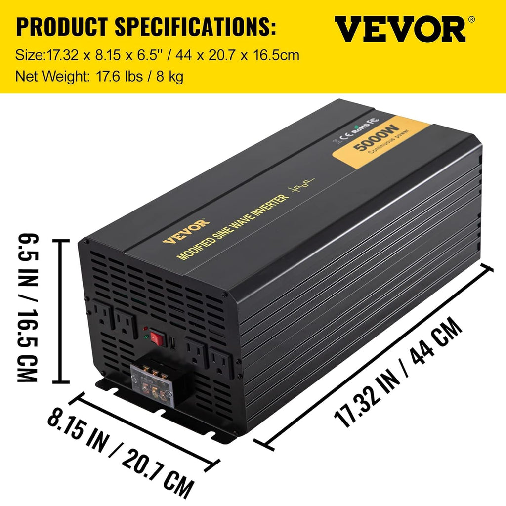 5000W Modified Sine Wave Power Inverter with LCD Remote Controller E791