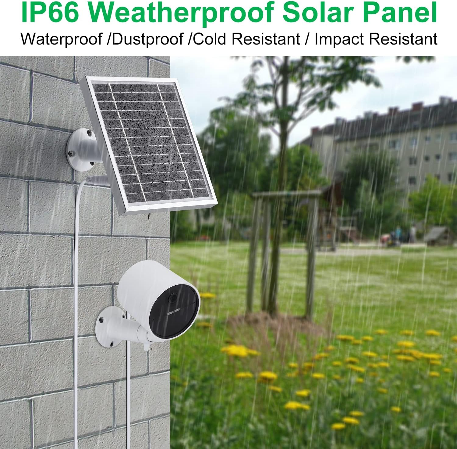 Silver 3PACK Solar Panel for Outdoor Security Camera J9648