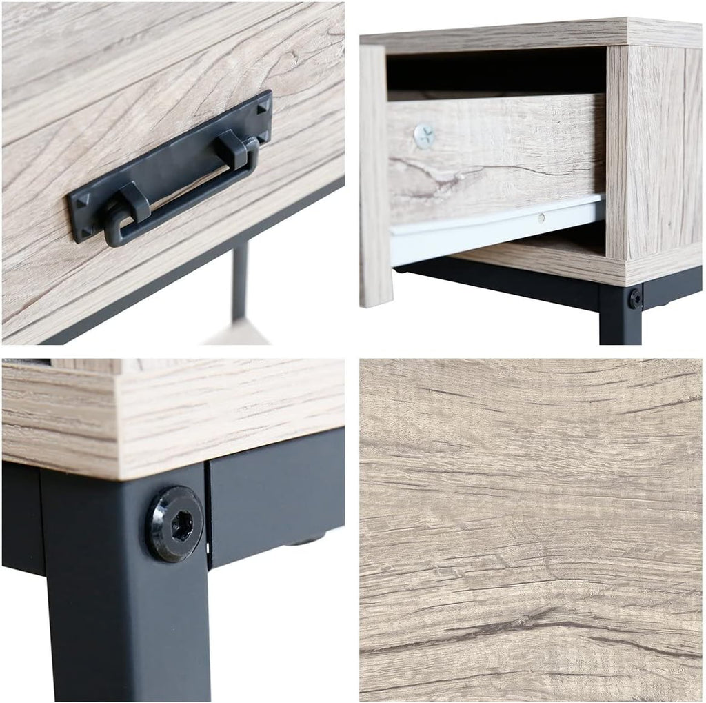 2 Drawer Oak Wood Console Table G42719