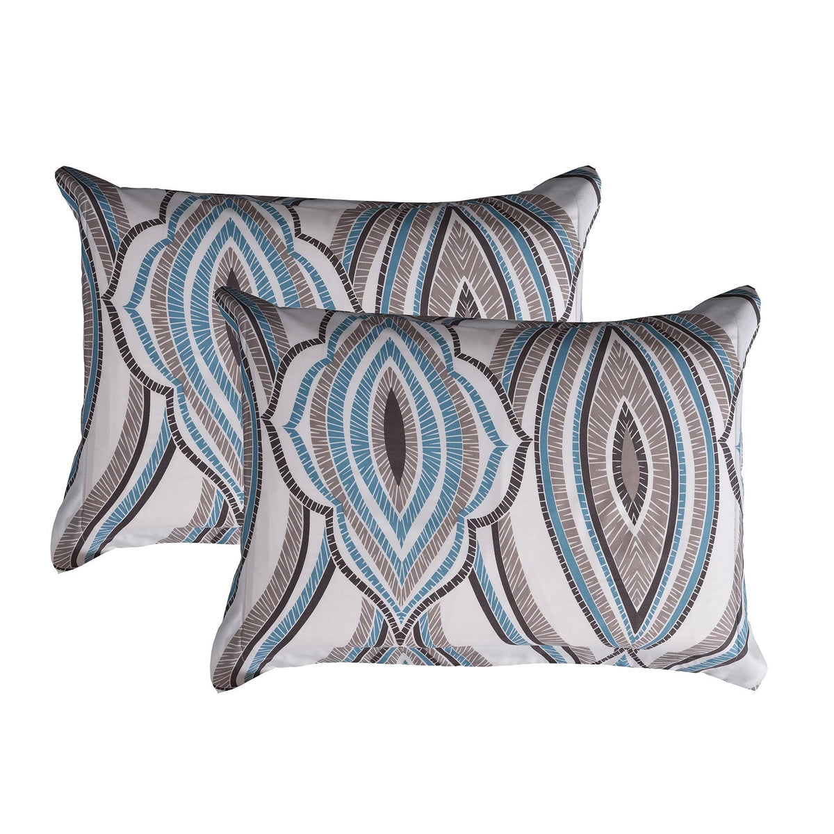 Blue & Gray King Size Bed Set - 8 Piece Z493