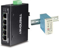 8-Port Hardened Industrial Gigabit DIN-Rail Switch, 16 Gbps Switching Capacity, IP30 Rated Metal Housing, Black L84099